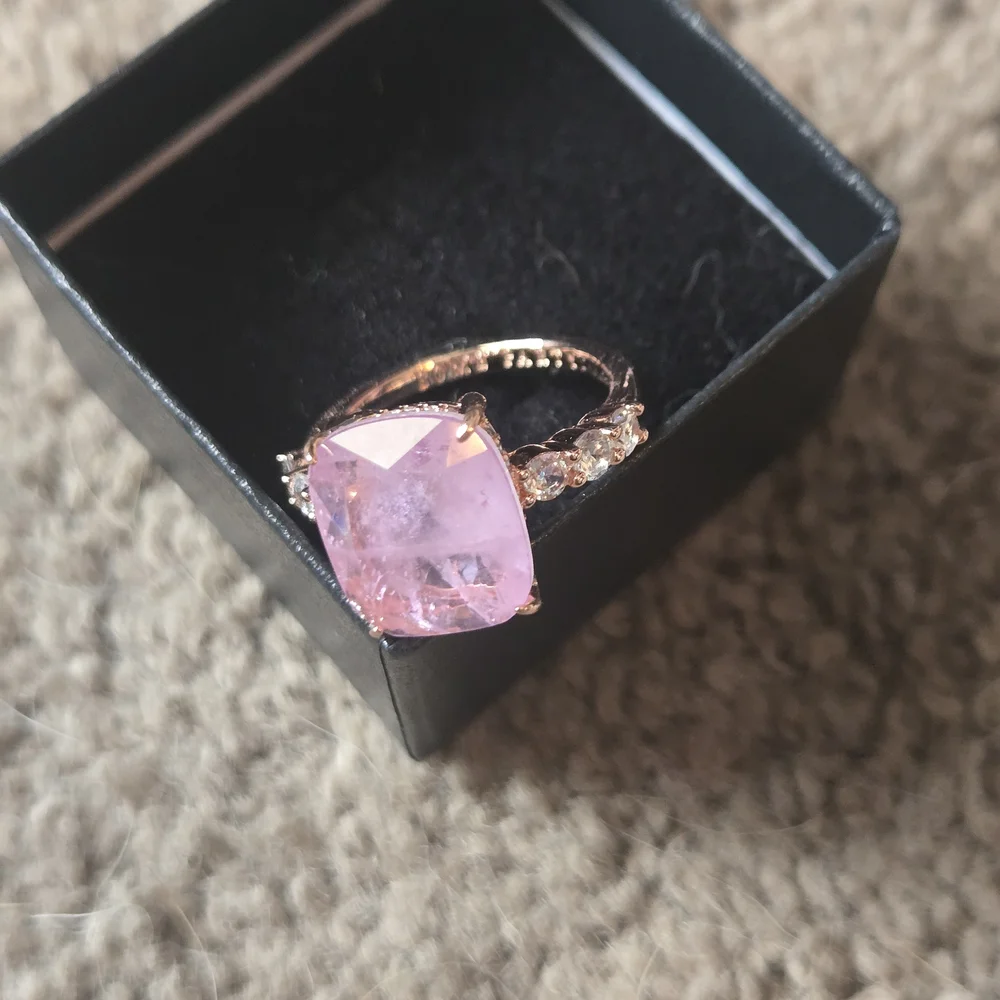 Lab Created Purple Kunzite Fuzed With GENUINE QUARTZ Rose Gold Plating